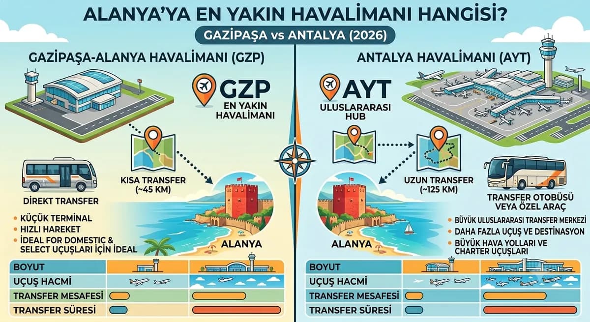 GZP havalimanı, Alanya'ya En Yakın Havalimanı: Gazipaşa mı Antalya mı? (2026)