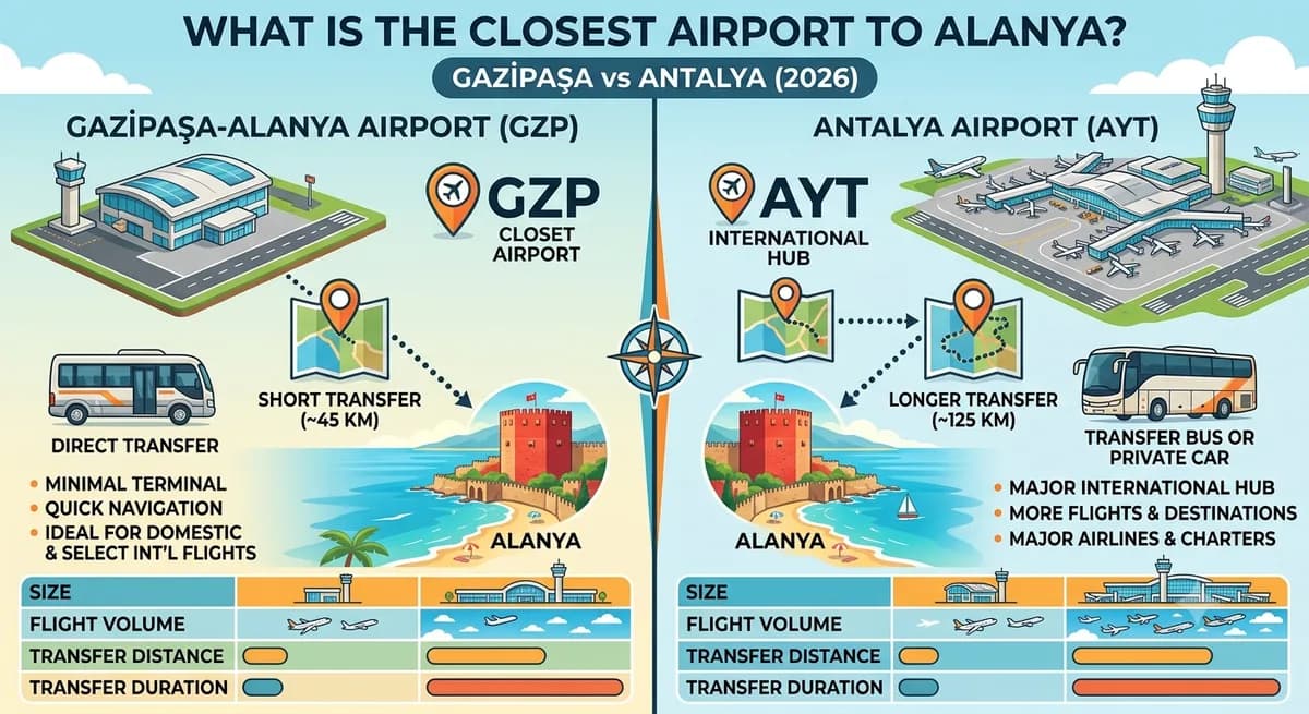 GZP airport, What is the Closest Airport to Alanya? Gazipaşa vs Antalya (2026)