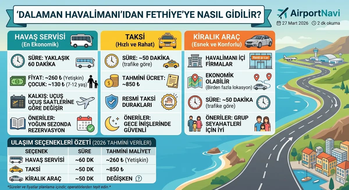 Dalaman Havalimanı'ndan Fethiye'ye Nasıl Gidilir?